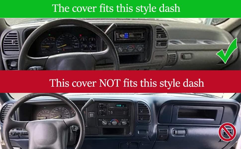 Dash Cover Mat Fit for 1995-1996 Chevy Chevrolet Silverado C1500 C2500 C3500 K1500 K2500 K3500 Tahoe Suburban,GMC Sierra Yukon Suburban Pickup