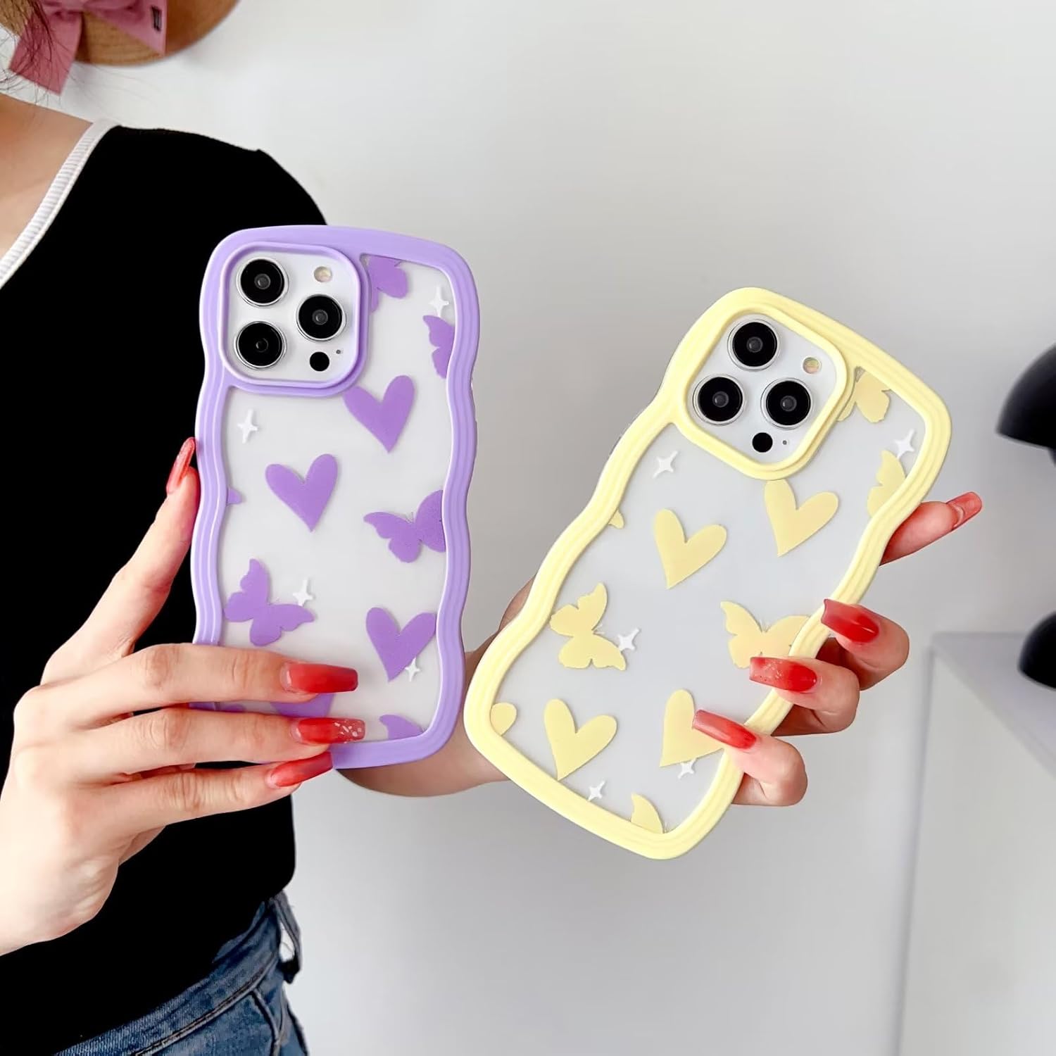 Tzomsze Fundas para iPhone 11 Pro Max con forma de marco rizado y bonito patrón estético, funda delgada y suave de TPU a prueba de golpes para