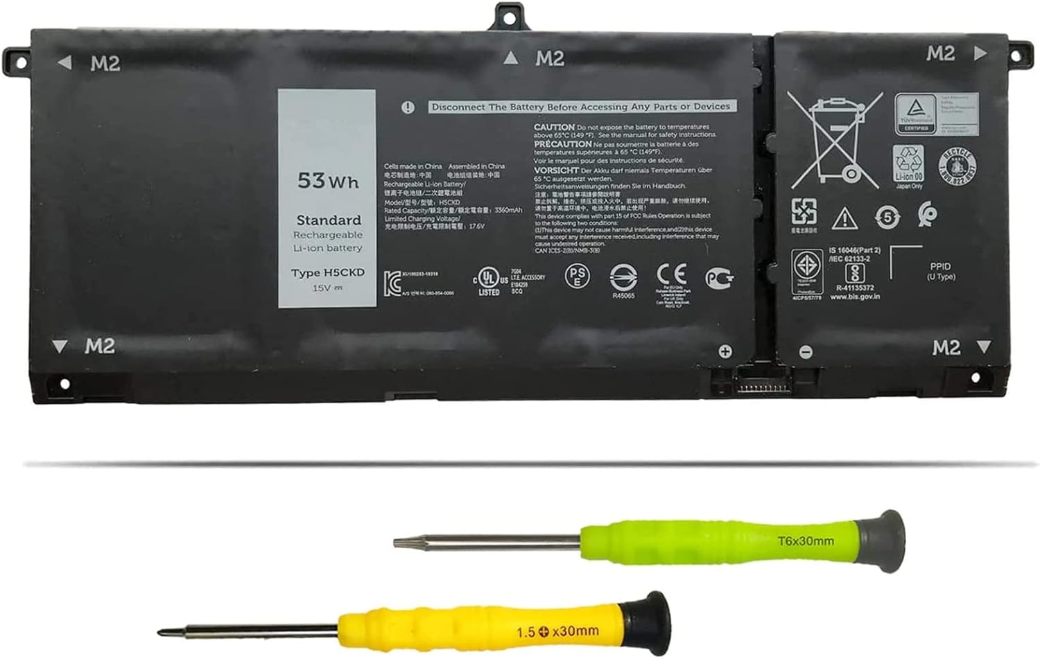 H5CKD – Batería para portátil compatible con Dell Latitude 3410 3510 Vostro 5300 5301 5401 5501 Inspiron 5300 5401 5408 5400 5406 5501 5508 7300