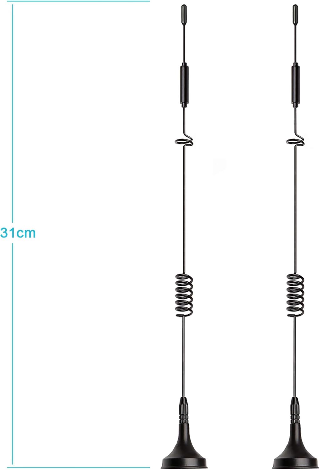 Bingfu 4G LTE 8dBi Base Magnética MIMO TS9 Antena (paquete de 2) Compatible con Verizon AT&T T-Mobile Sprint 4G LTE Hotspot móvil MiFi Router Módem