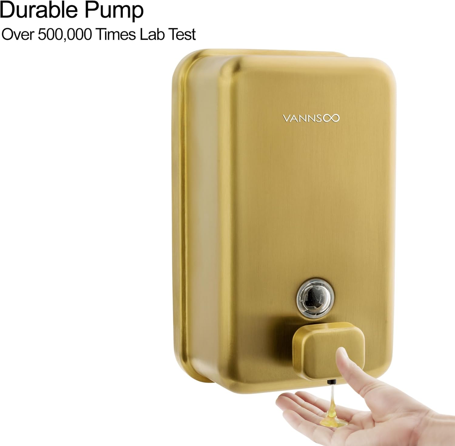 VANNSOO Dispensador de jabón de manos montado en la pared, 40.6 fl oz 40 oz dispensador de jabón líquido comercial de acero inoxidable para montaje