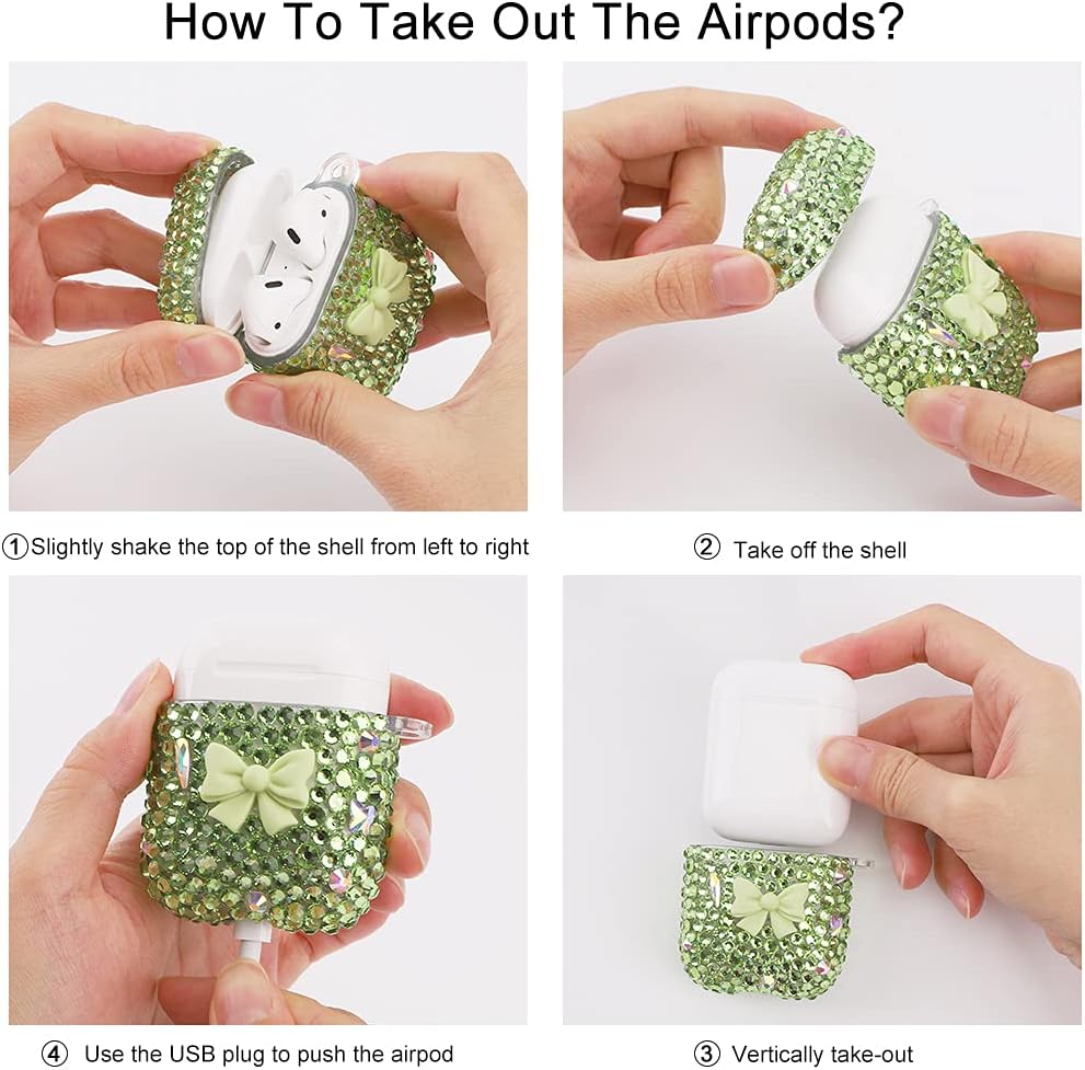 Lujosa funda para AirPods con diamantes de imitación, funda protectora de carga de AirPod con diamantes brillantes para Apple I10I12 TWS (plata