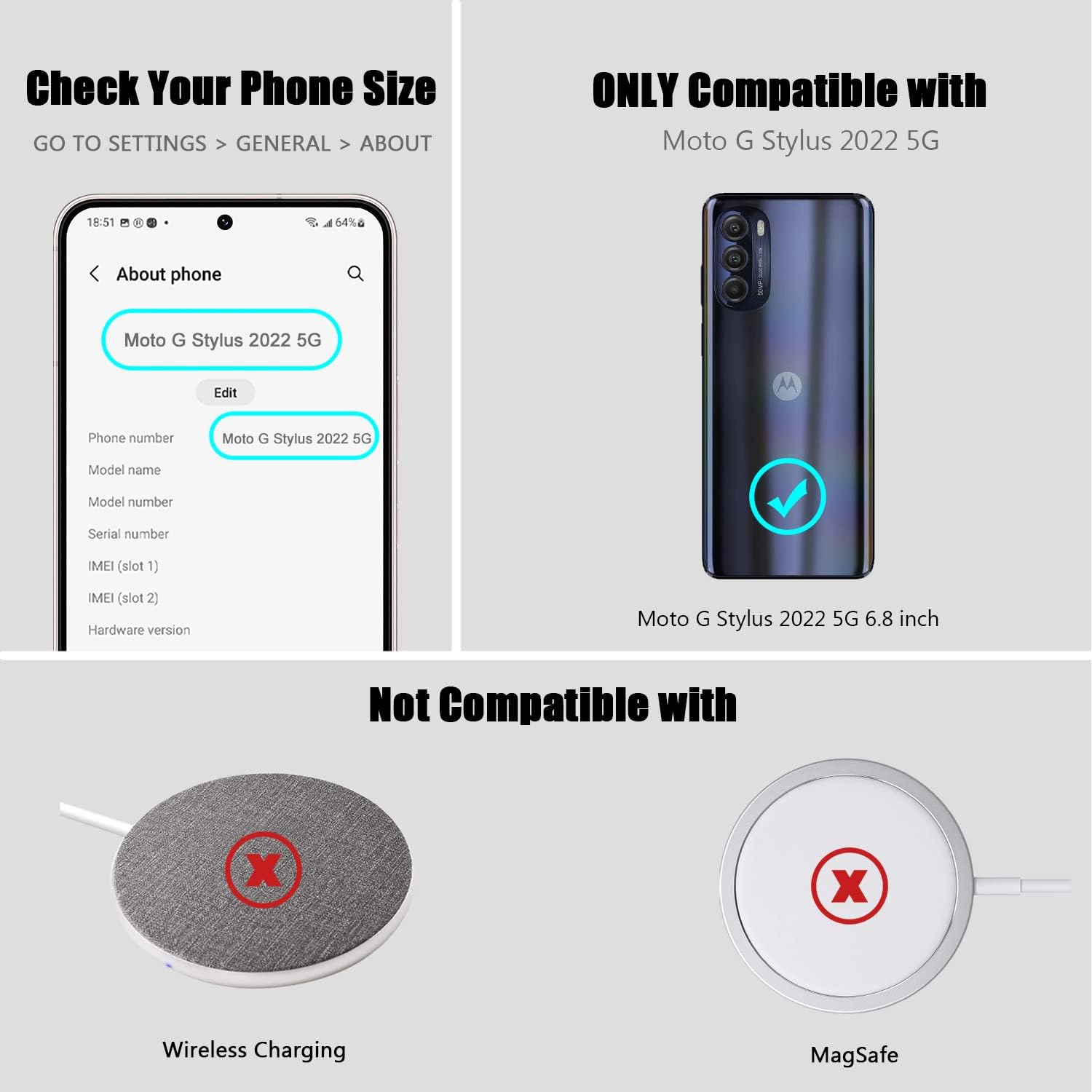 Nvollnoe Funda para Moto G Stylus 5G 2022 con funda deslizante para cámara de grado militar, resistente a prueba de caídas, duradera, resistente,