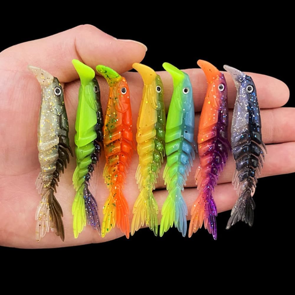 Señuelos suaves de varios segmentos, juego de señuelos de pesca multiarticulados, señuelos de pesca biónicos suaves, señuelo de pesca realista