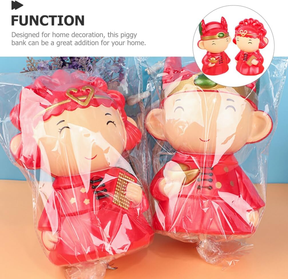 OSALADI 1 Pair Toys for Boys Wedding Decoration Boys Piggy Bank Boy Toy Tabletop Decor Red Home Decor Girl Toys Kid Toys Kids Toys Kids Piggy Bank