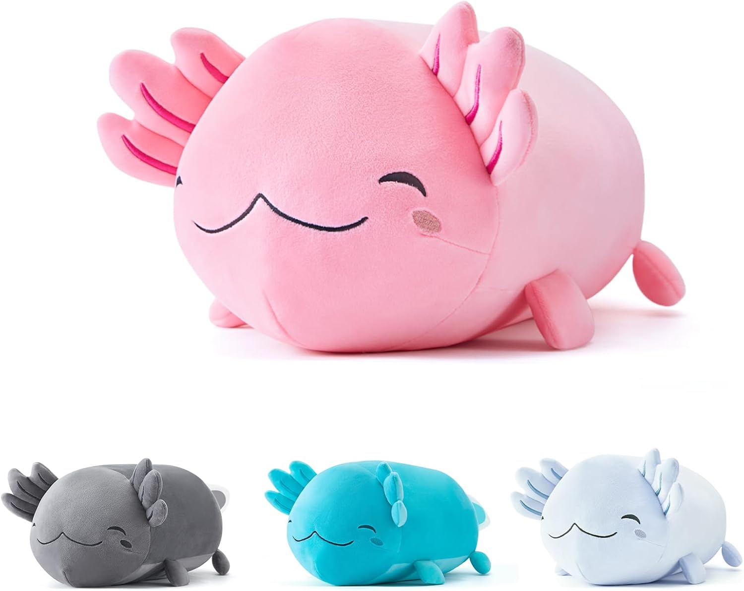 Axolotl – Peluche de animal de peluche suave de 19 pulgadas, linda almohada de felpa de ajolote kawaii, regalo para niños y niñas, cumpleaños,