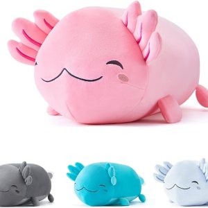 Axolotl – Peluche de animal de peluche suave de 19 pulgadas, linda almohada de felpa de ajolote kawaii, regalo para niños y niñas, cumpleaños, Axolotl – Peluche de animal de peluche suave de 19 pulgadas, linda almohada de felpa de ajolote kawaii, regalo para niños y niñas, cumpleaños,