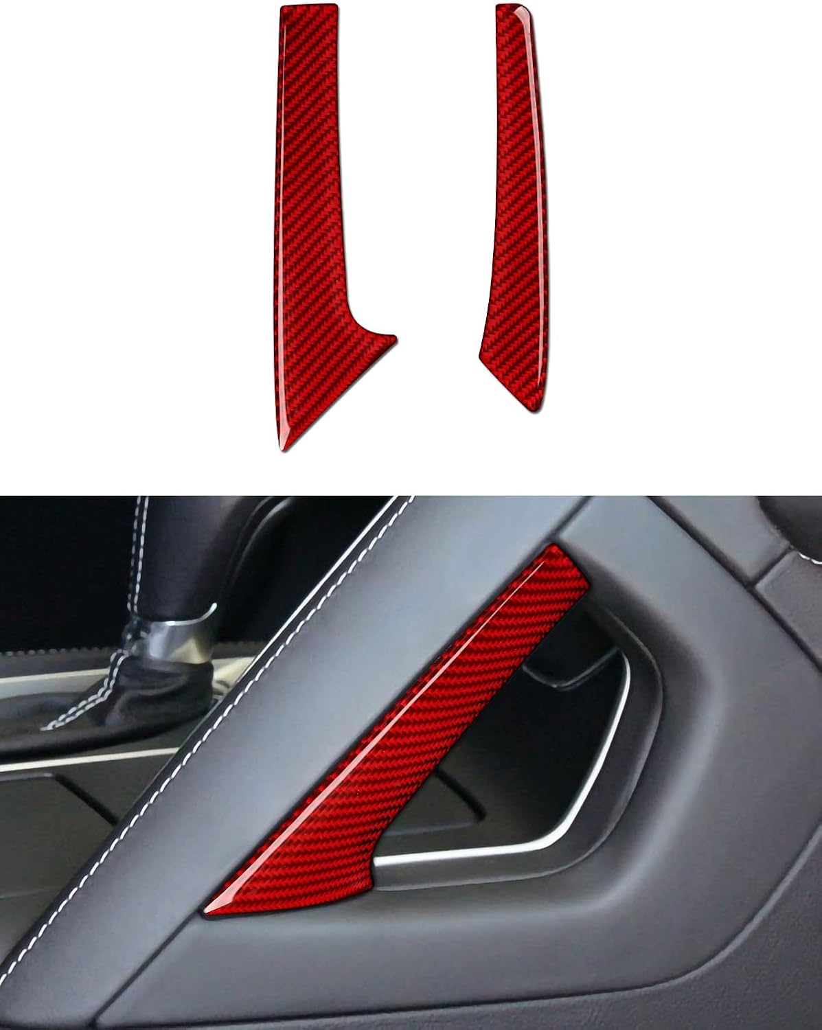 Para Corvette C7 – Adhesivo para manija de control central de automóvil de fibra de carbono para Chevrolet Corvette C7 Z06C7 Stingray Z51C7 Grand