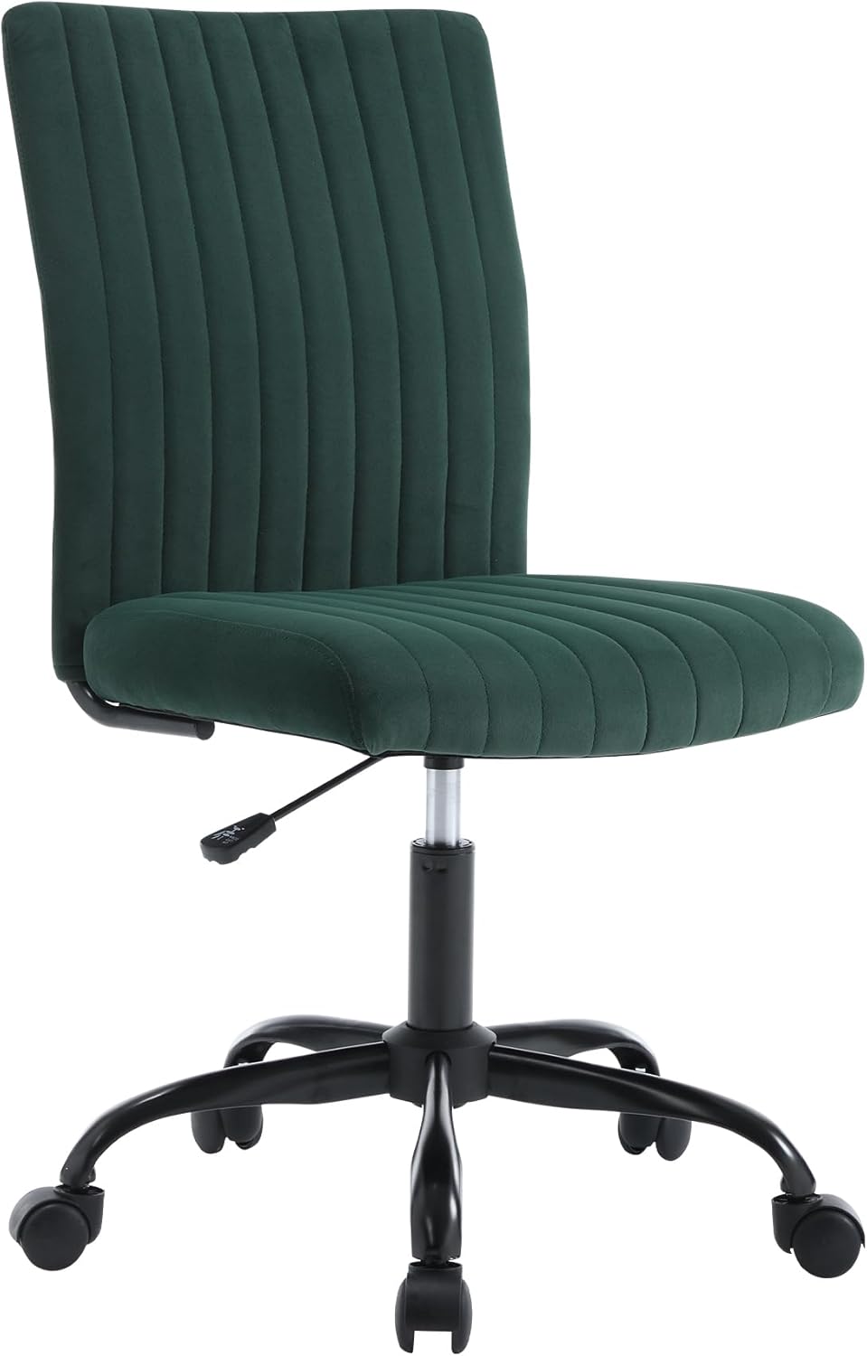 Silla de oficina sin brazos con ruedas, silla ergonómica de computadora de altura ajustable, silla de escritorio ejecutiva giratoria de 360 grados,