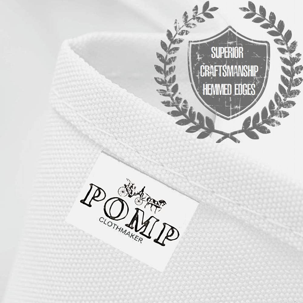 Pomp Mantel de poliéster de popelín blanco puro de 60 x 102 pulgadas (paquete de 2)  Tela premium de fácil cuidado y resistente a las arrugas + a