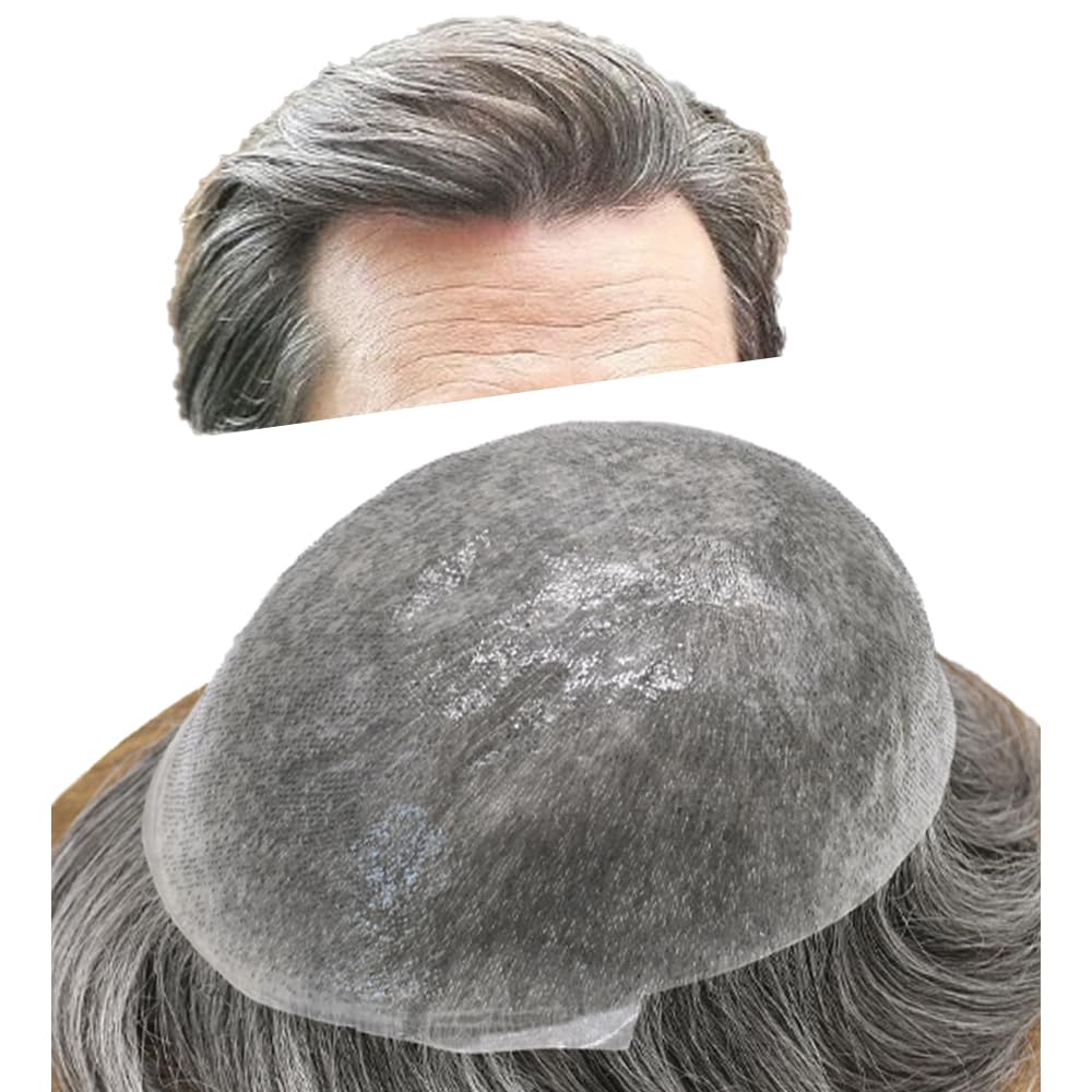 Toupee para hombres, pieza de cabello humano real, sistema de reemplazo de piel ultra fina para hombre, extensiones de prótesis de pelo para