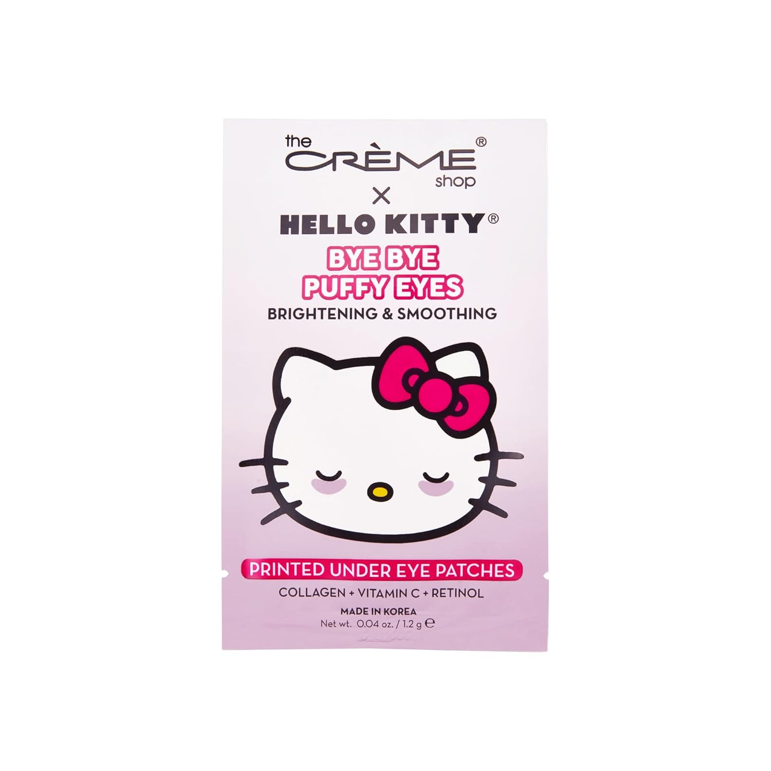 The Crème Shop Hello Kitty Bye Bye – Parches para debajo de los ojos, máscara coreana para ojos, 3 pares