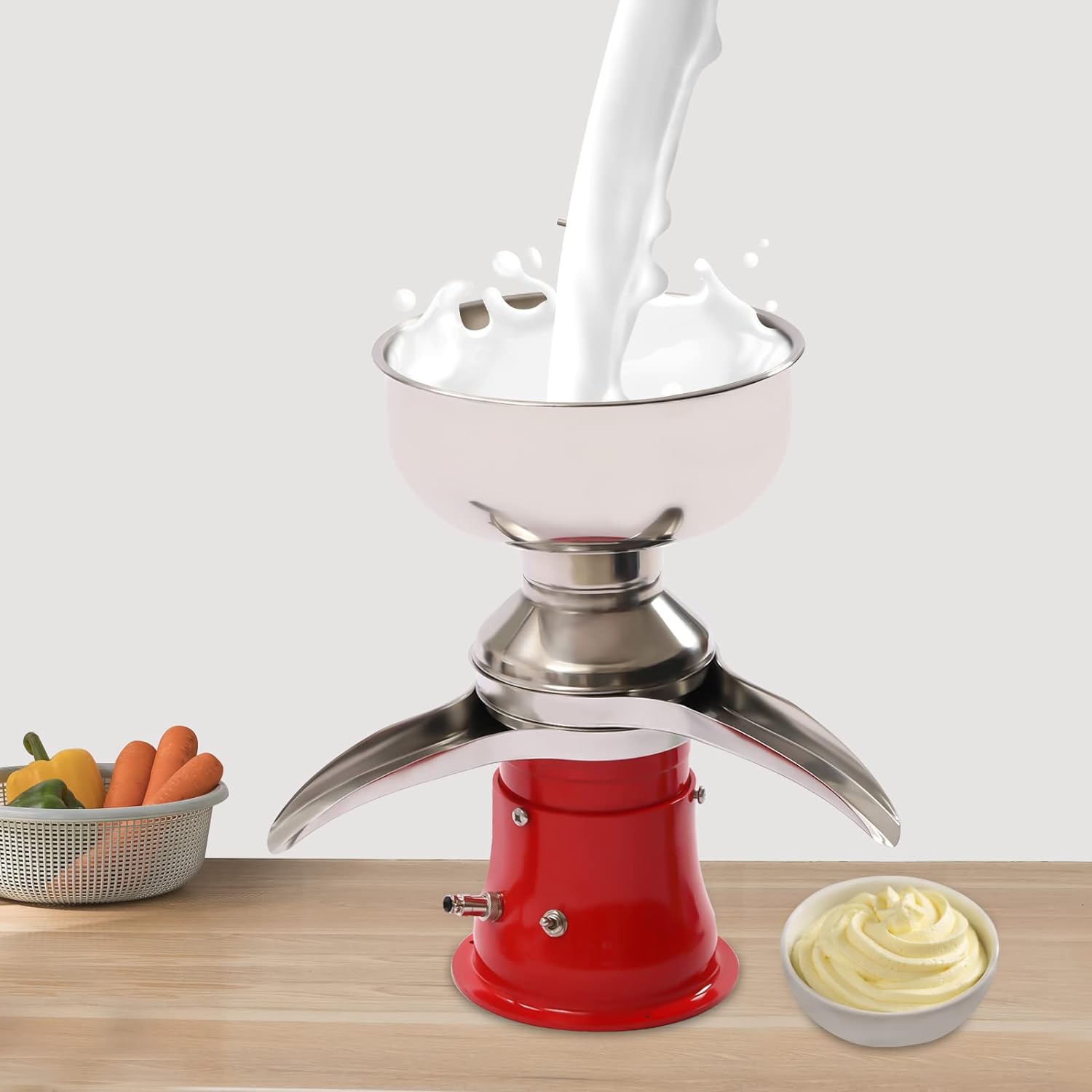 Separador centrífugo de crema de leche, crema eléctrica, separador de batido, separador de leche de vaca, separador de crema de acero inoxidable, 5