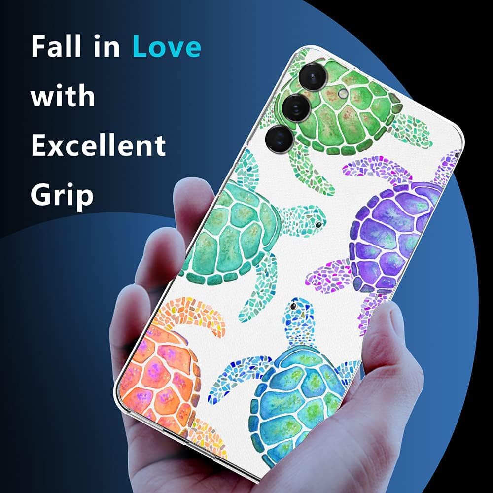 Funda compatible con Samsung Galaxy S21, divertida y colorida tortuga delgada, suave TPU a prueba de golpes, funda protectora de regalo para mujeres