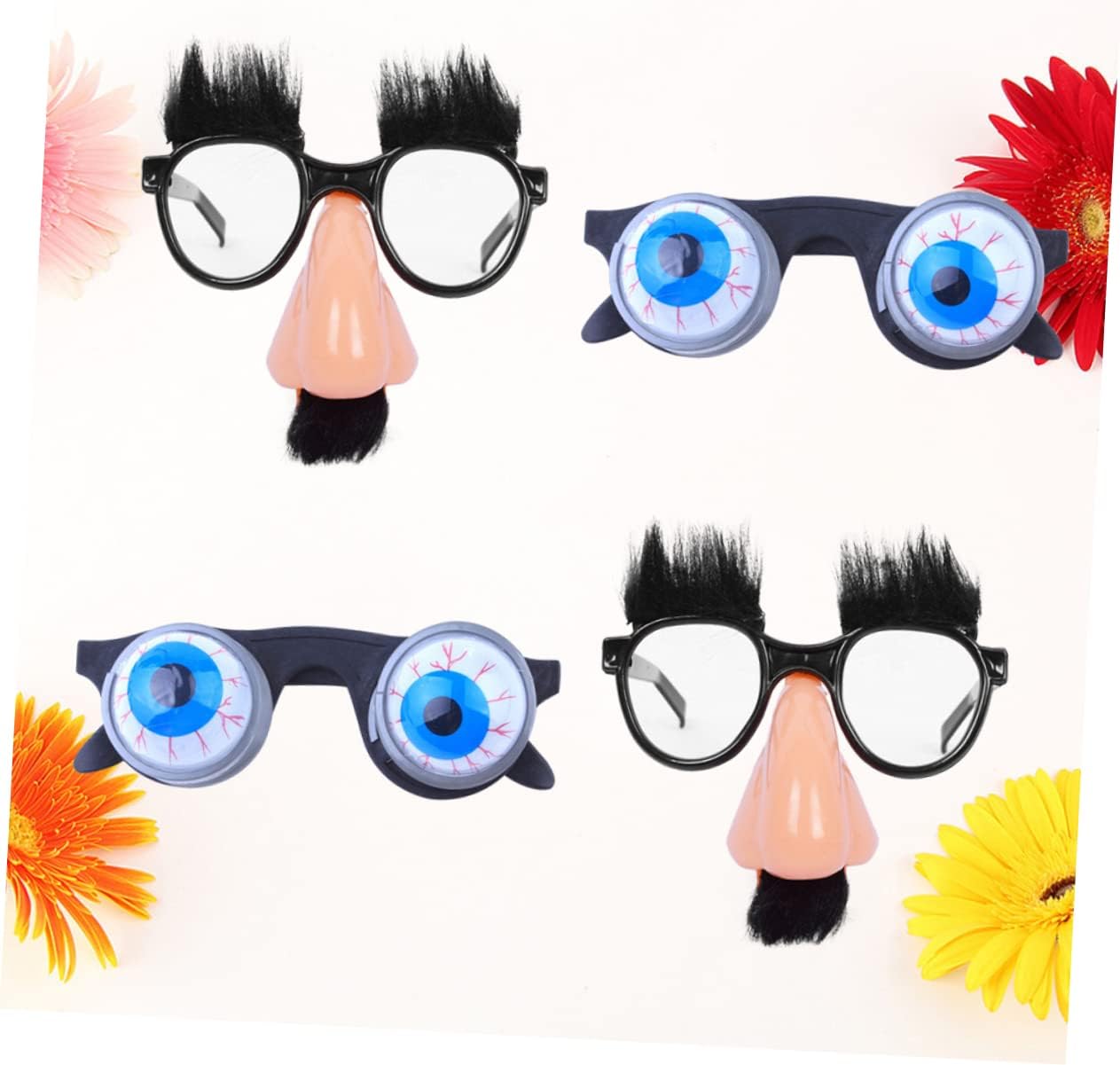 4 gafas de fiesta de Halloween con globos oculares en muelles, divertido juguete de payaso, juguetes elásticos para decoración de niños, gafas