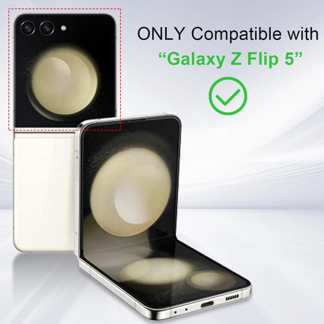 KEZiHOME Funda para Samsung Galaxy Z Flip 5 con protector de pantalla integrado, funda de cuero genuino para Samsung Z Flip 5 con cubierta para