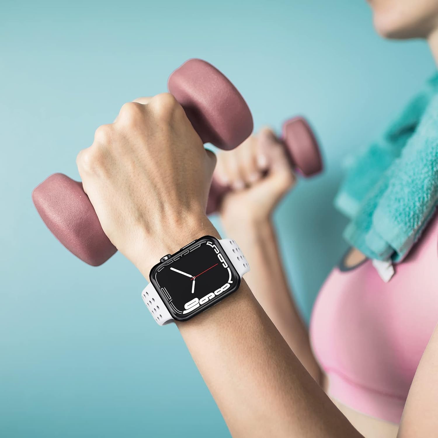 Toutouzhang Correas de silicona deportivas compatibles con Apple Watch Band SE Series 987654321Ultra de 1.496 in, 1.575 in, 1.614 in, 1.654 in,