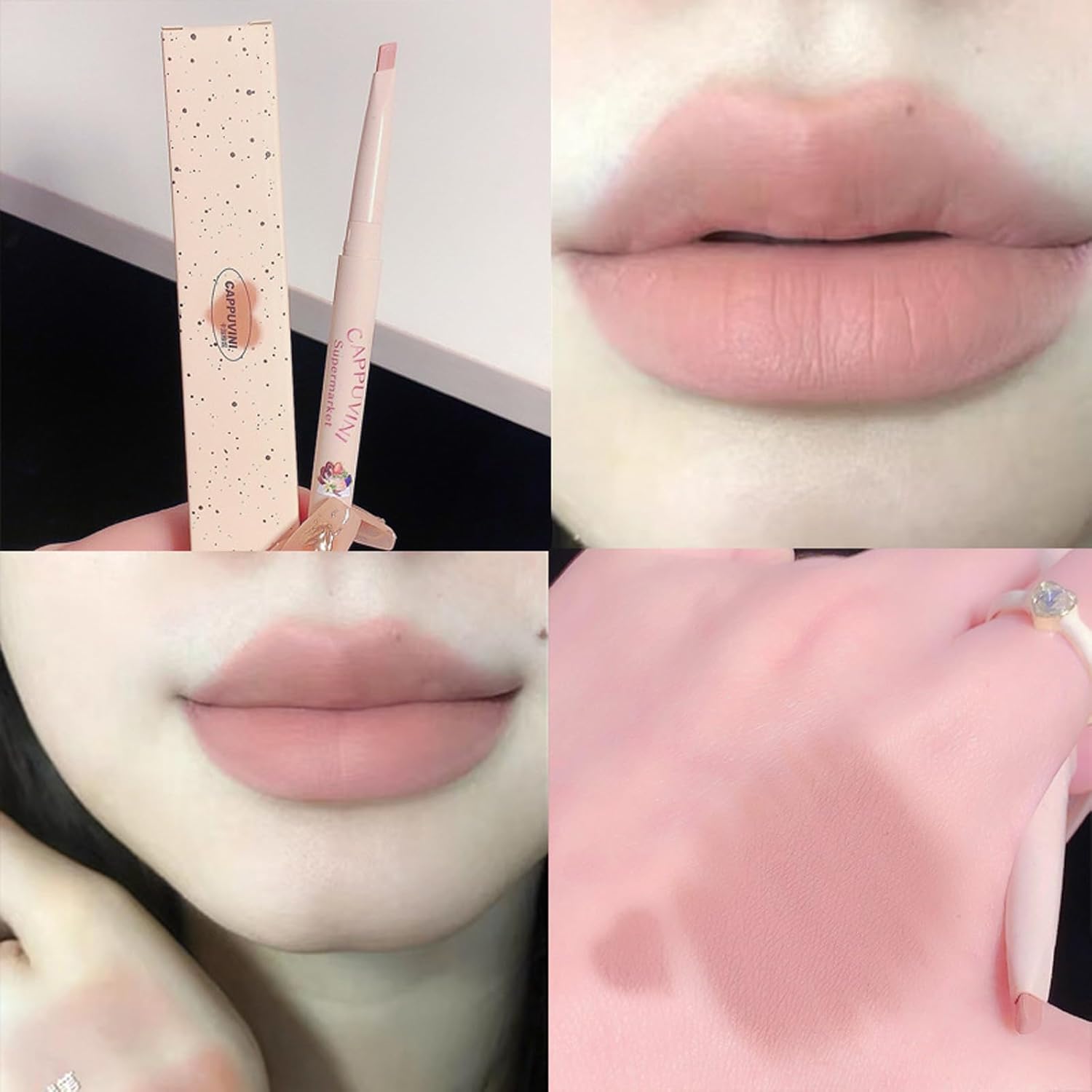 Juego de 5 lápices de labios de colores, 5 piezas de lápiz labial rosa nude, resistente al agua, cremoso acabado mate, lápiz labial para definir la
