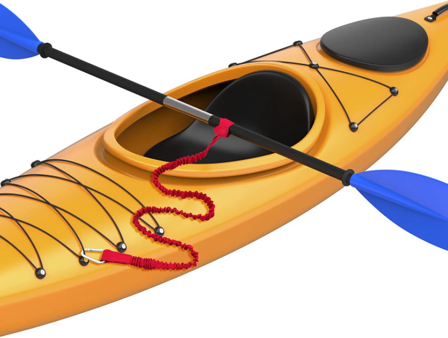 LIXADA Paquete de 4 correas de kayak para kayak, ligeras, elásticas, enrolladas, para caña de kayak, correa para S U P, canotaje, pesca, kayak