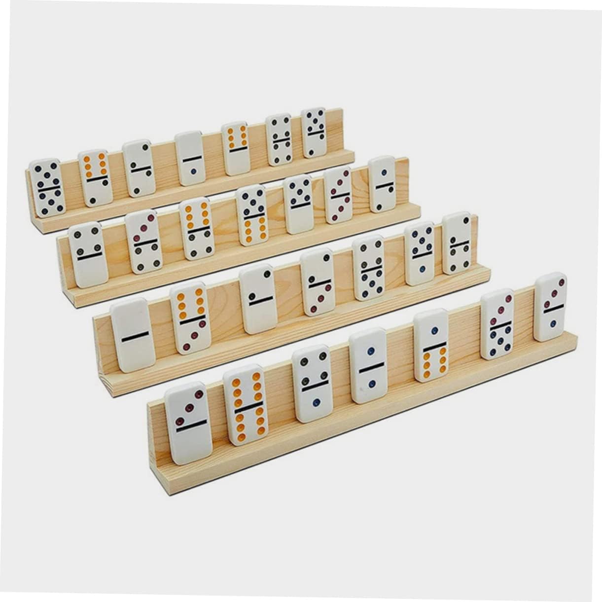 8 unids Mexican Train Rack Mahjong Organizador Mexicano Tren Dominó Racks aldult Juguetes Tablero de Ajedrez de Madera Niños Juego Juego DIY