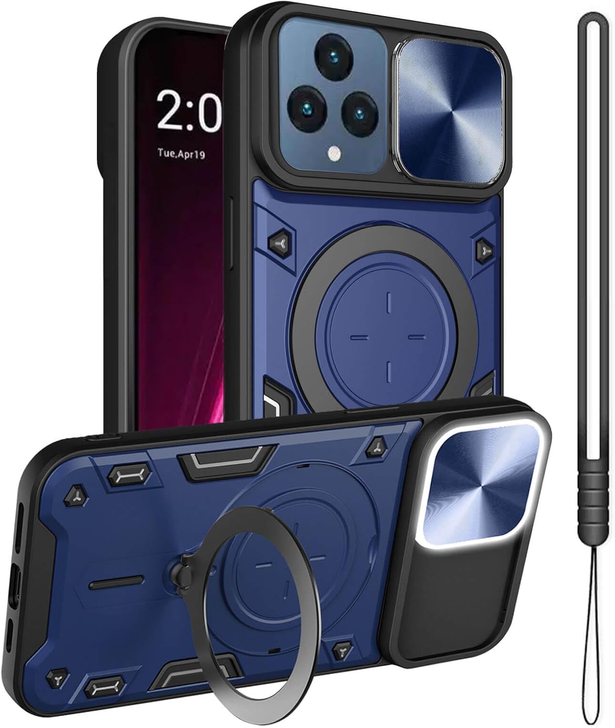Funda para teléfono Revvl 6 5GRevvl 6X 5G, soporte de metal para mujeres y hombres, protector de lente de cámara, protección completa delgada y dura