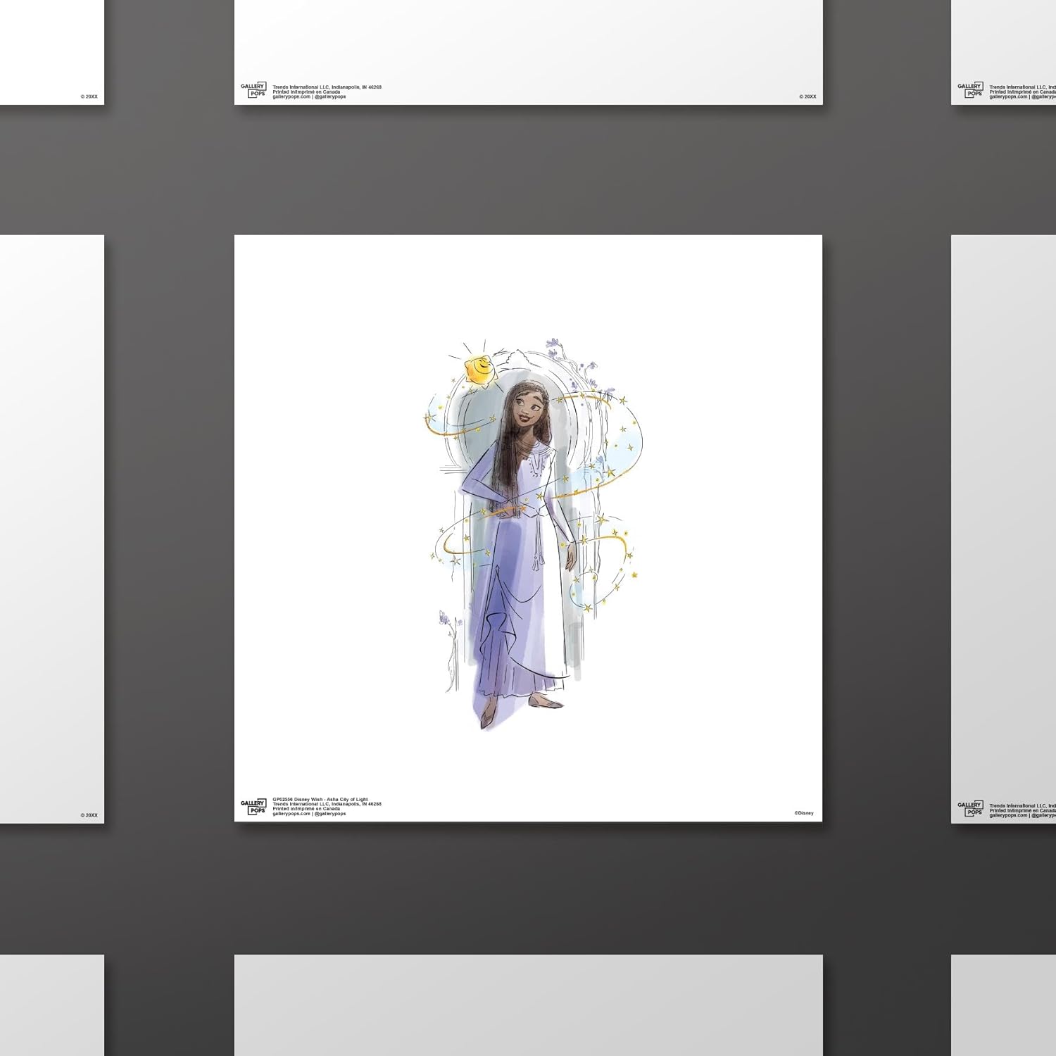 Trends International Gallery Pops Disney Wish – Póster de pared Asha City of Light, 12.00 x 12.00 pulgadas, versión sin marco