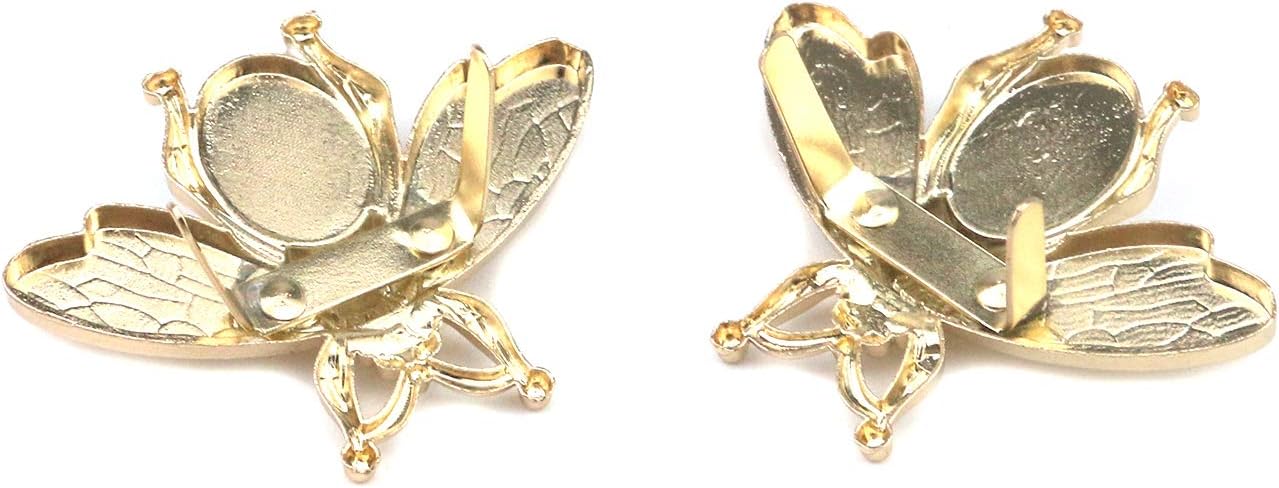 10 botones de abeja de metal, adornos de abeja, botones de perlas con parte trasera plana, adornos para coser manualidades y decoración de herrajes
