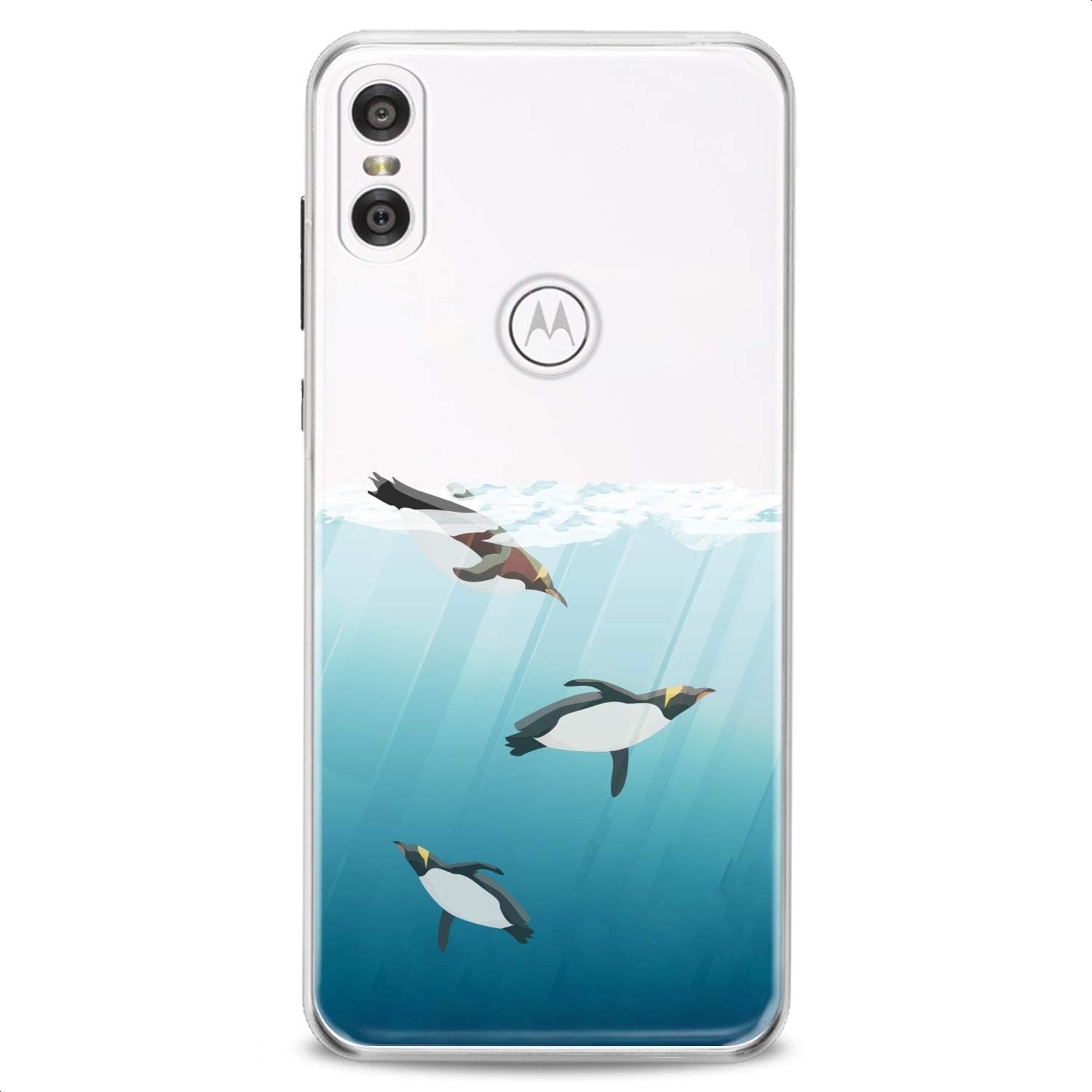 Funda de TPU compatible con Motorola G9 G8 Plus G7 E20 P40 Z4 Edge 20 G22 Stylus Pingüinos Natación Lindo Diseño Lindos Animales Claro Slim Fit Art