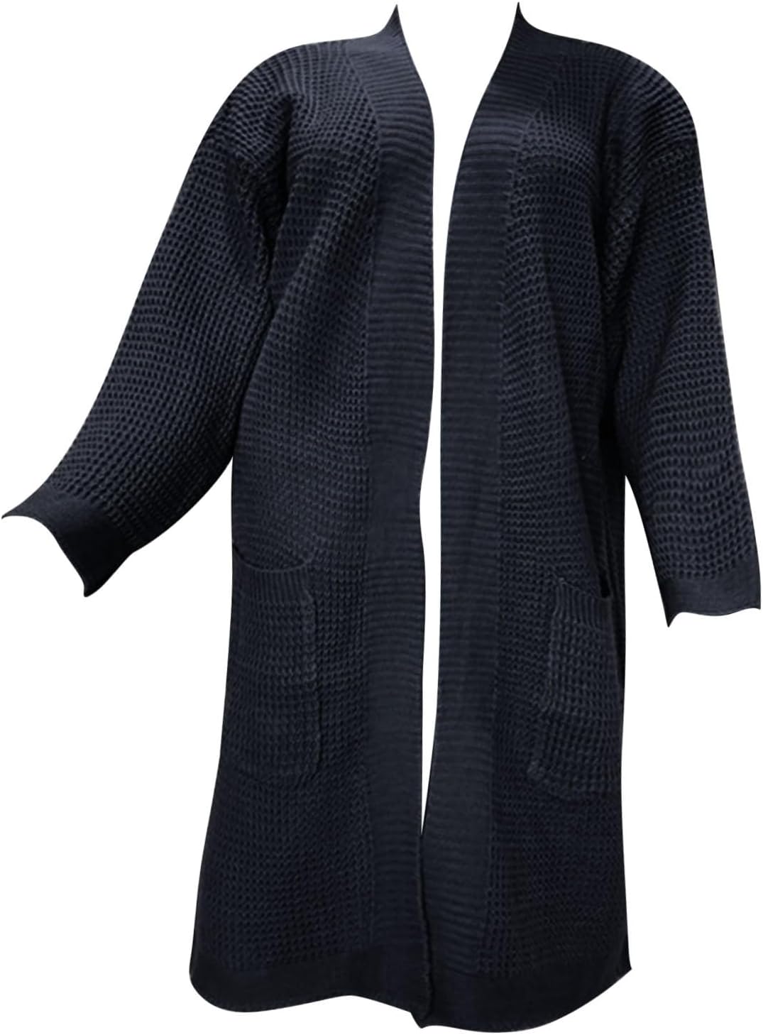 Cárdigan de punto grueso con frente abierto para mujer, suéter de manga larga, acanalado, ligero, elegante, casual, para exteriores