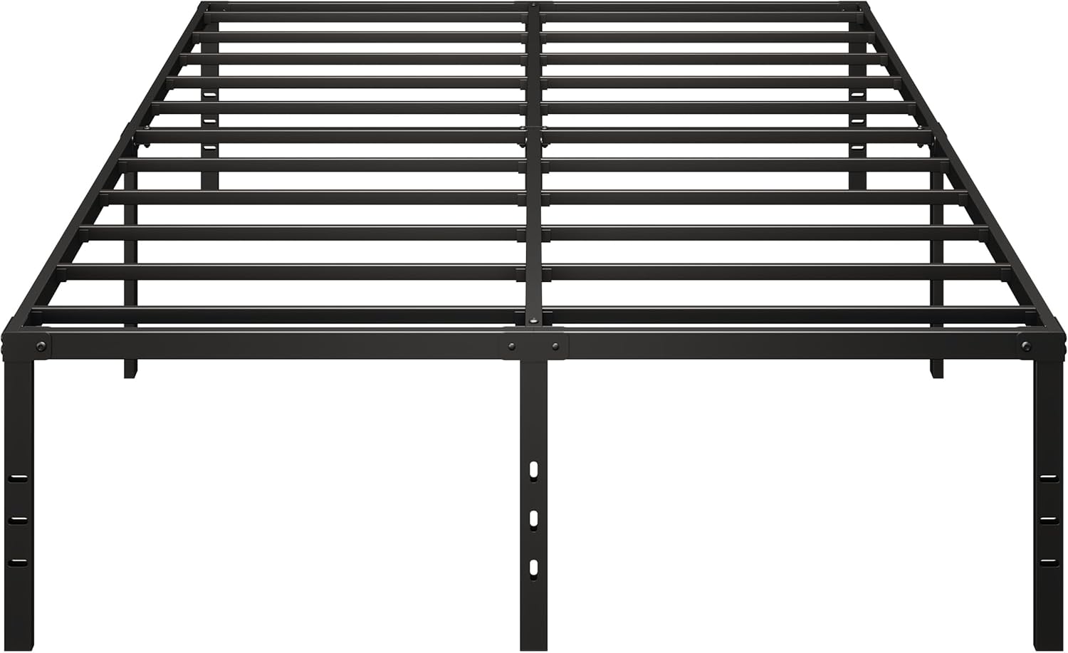Marco de cama de 18 pulgadas de alto, tamaño Queen, soporte de acero resistente, 2500 libras, marco de cama Queen de metal, no necesita somier,