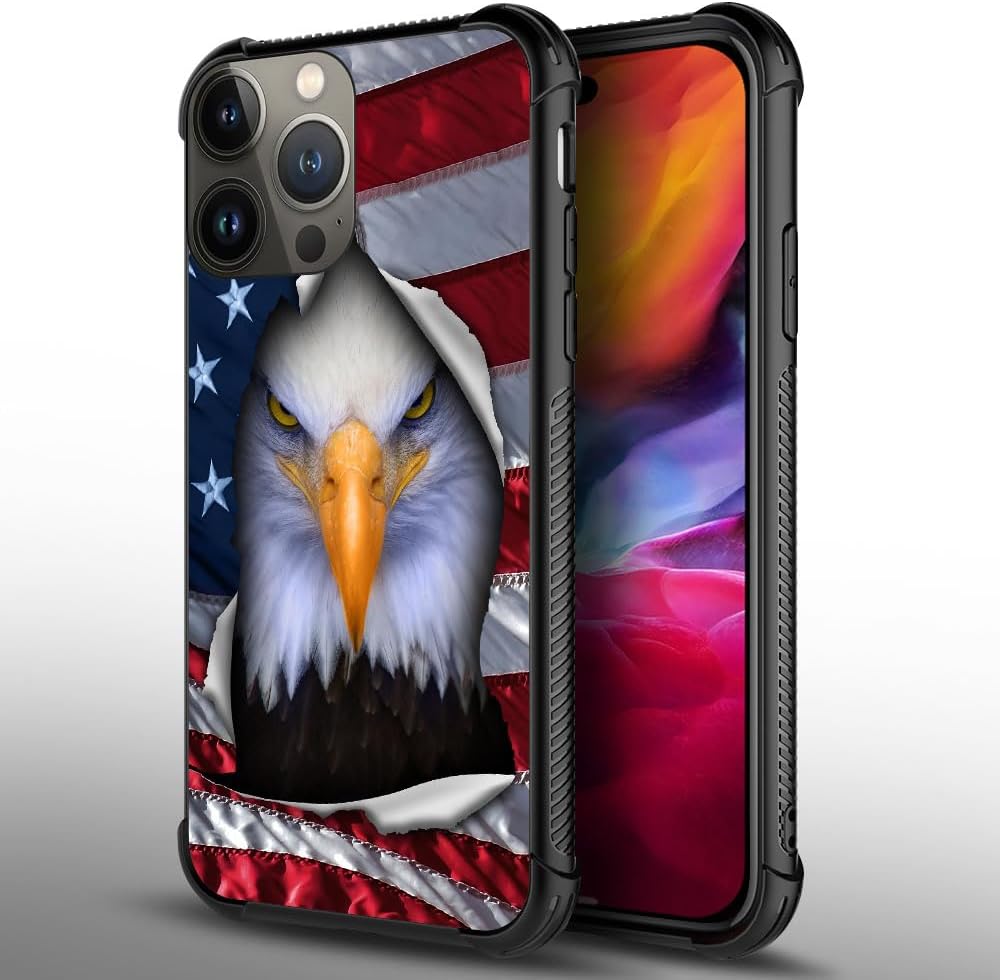 DAIZAG Funda compatible con iPhone 15 Pro Max American Flag Eagle – Funda para teléfono a prueba de golpes, funda de TPU suave para iPhone 15 Pro Max