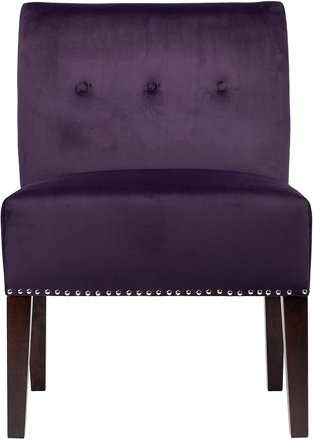 Samantha Collection – Silla tapizada sin brazos para sala de estar, moderna, contemporánea, 24, color morado