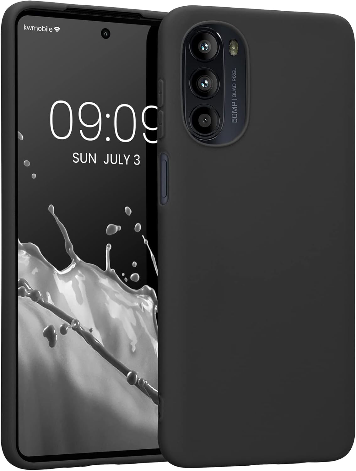 kwmobile Funda compatible con Motorola Moto G52  Moto G82 5G – Funda protectora de silicona TPU suave y delgada – Negro mate