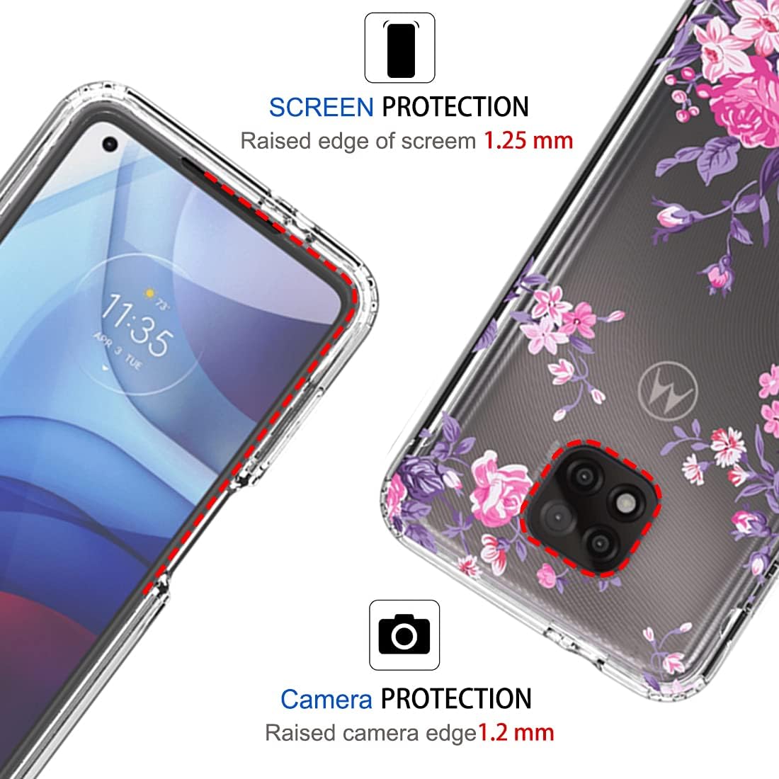 Funda transparente para Moto G Power 2021 (no compatible con la versión 2020), funda transparente para Motorola G Power, TPU 360, cuerpo completo, a