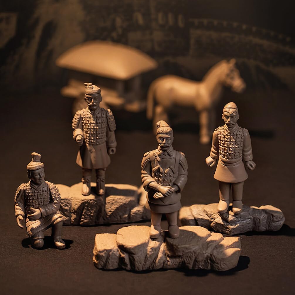 Abaodam 9 unidsset de estatuas de guerreros de terracota Xian China terracota guerreros carro y caballo modelo China Qin dinastía guerreros