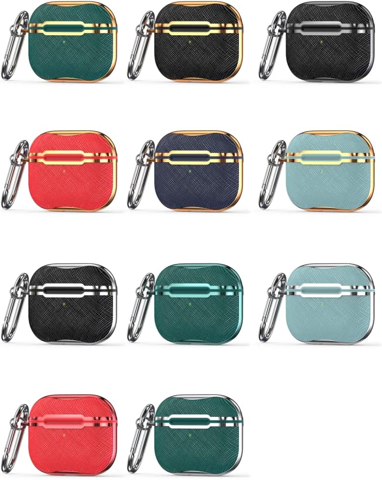 KIQ Funda de lona para AirPods de 3 generación, funda protectora texturizada con llavero para mujeres, hombres y niños, funda para Apple AirPods de