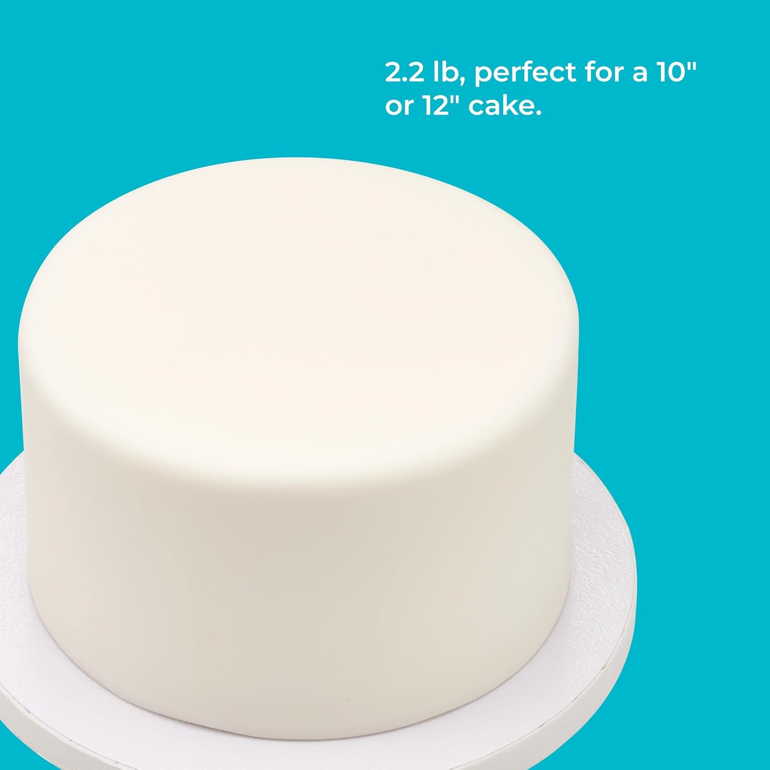 Satinara Fondant Glaseado  Blanco 2.2 LB  Preferido por profesionales para pasteles excepcionales, listo para enrollar, suave, fácil de usar para