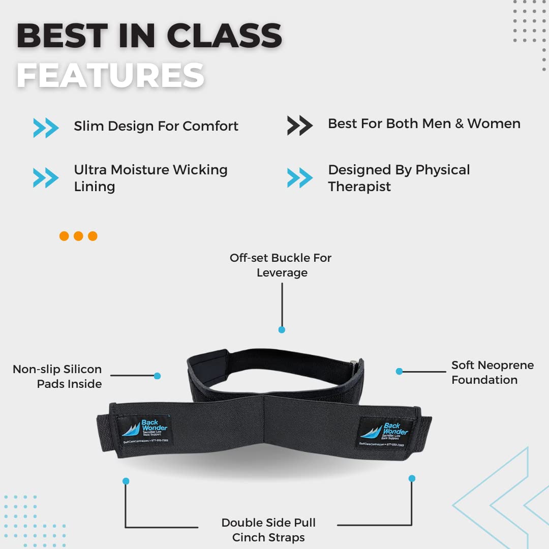 Backwonder Cinturón de apoyo para la espalda, soporte para nervio ciático para espalda Si, para mujeres y hombres, cinturón de soporte perfecto para