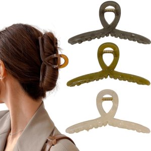 HASINA Pinzas grandes para el cabello para mujer, pinzas de pelo grandes de 5.1 pulgadas para mujer, cabello fino y rizado, clips de plátano mate HASINA Pinzas grandes para el cabello para mujer, pinzas de pelo grandes de 5.1 pulgadas para mujer, cabello fino y rizado, clips de plátano mate