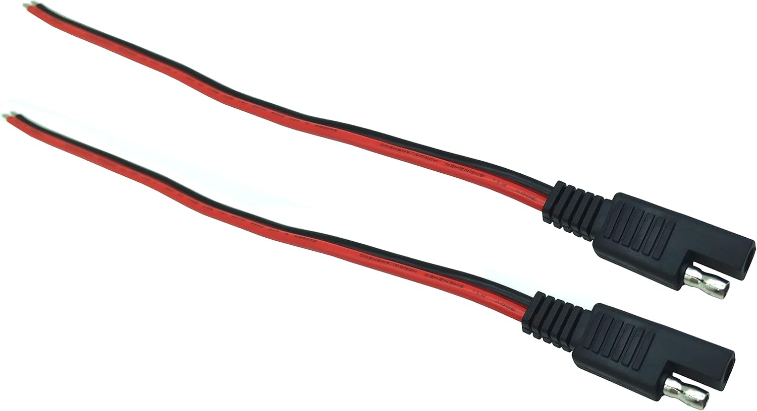 Halokny Cable de extensión SAE de un solo extremo, 2 cables de enchufe de desconexión rápida SAE de 14 AWG para automóvil y panel solar (1 pie11.8