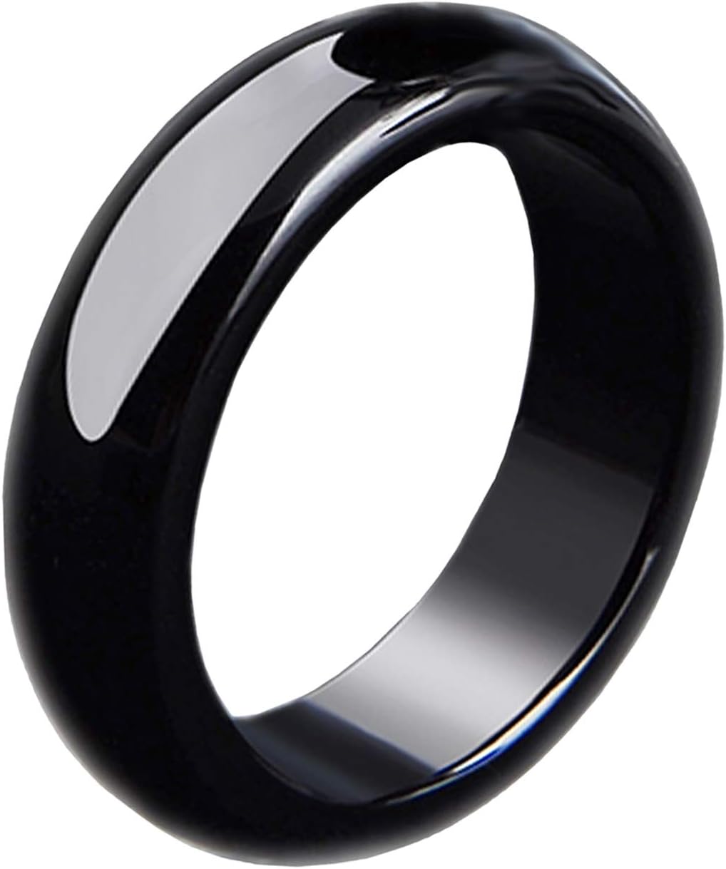Loveso Anillo de hematita para mujeres y hombres, unisex, anillo de hematita negra, equilibrio de ansiedad, chakra raíz, regalo ideal para la