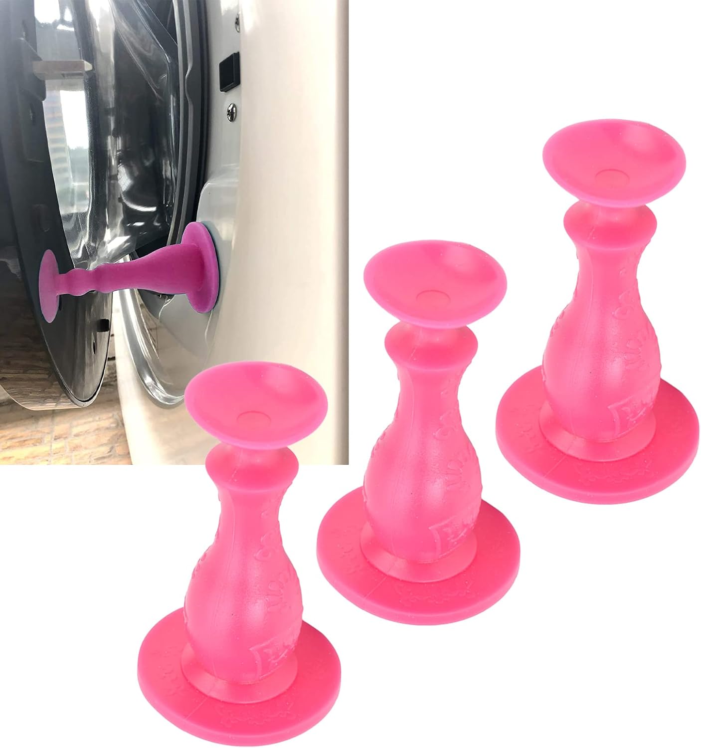 TOPINCN Tope de puerta para lavadora, soporte para lavadora, soporte de puerta, soporte para teléfono celular, soporte para puerta (rosa)