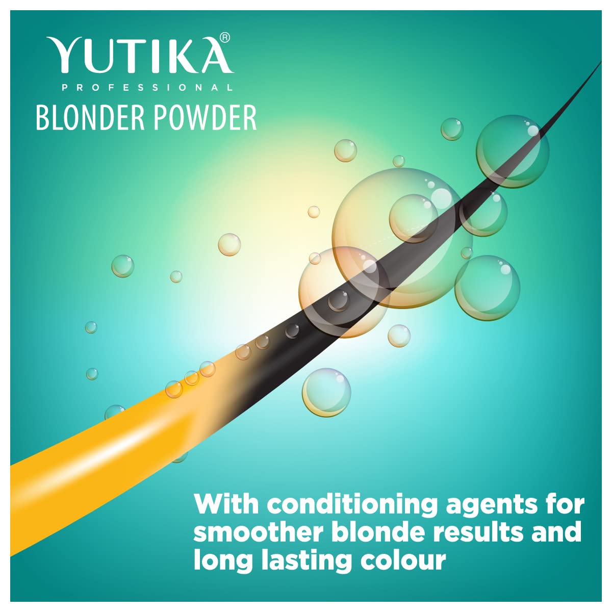 Yutika Professional Blonder Bleach Powder Hair Lightener  Blanqueador para aclarar el cabello con brillo rubio  Levanta hasta 8 niveles – 2.11 onzas