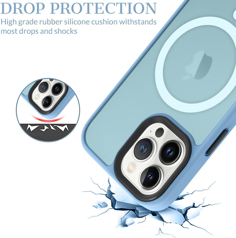 ZIYE Funda magnética para iPhone 13 Pro Max compatible con MagSafe, agradable a la piel, con protección de cámara, funda protectora de TPU de lujo,