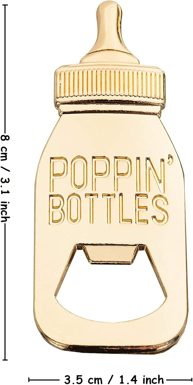 Juego de 18 abridores de botellas para baby shower, recuerdos de decoración de baby shower, abrebotellas con exquisita caja de regalo utilizada para