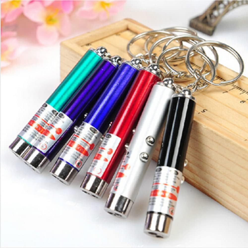 Mini juguetes para gatos, puntero láser, bolígrafo, llavero, linterna divertida para perro, lámpara para mascotas, luz blanca, botón infrarrojo,