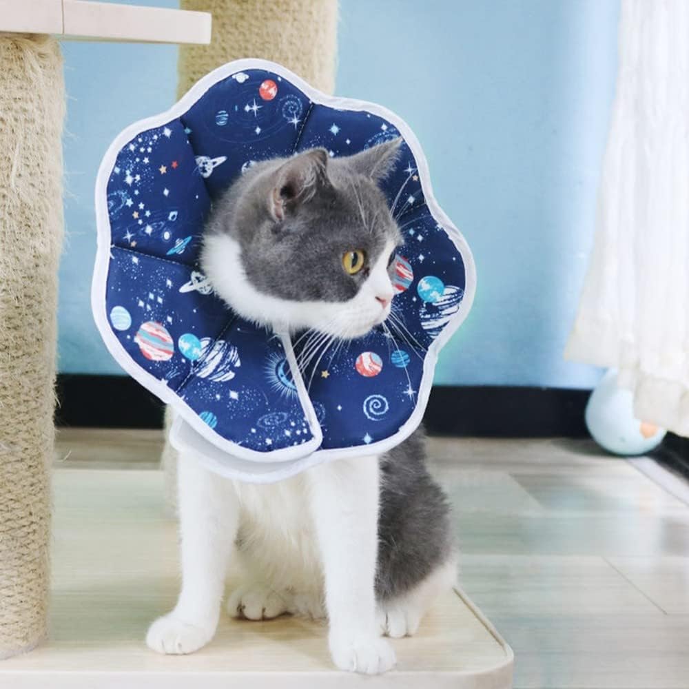 Collar de recuperación para gatos, collar de cono suave ajustable para gato, collar de dona para gatos y gatitos, evita lamer heridas