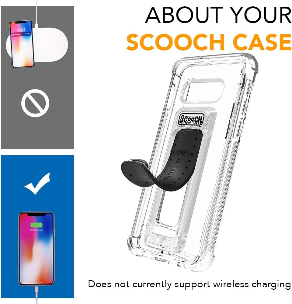 Scooch Wingman – Funda con función atril para Samsung Galaxy S10 protección contra caídas de 10 pies soporte bidireccional funda protectora a prueba
