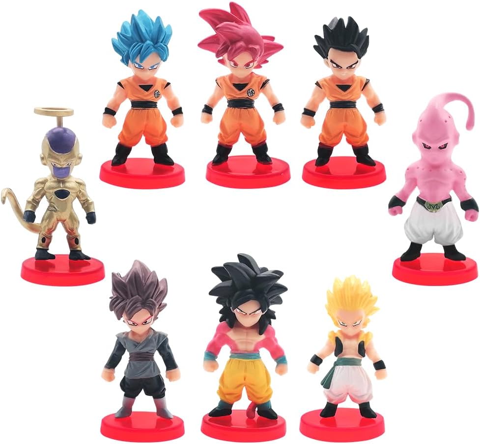 Juego de 8 figuras de acción de anime de dibujos animados. Suministros de bola para fiestas de cumpleaños. Perfecto para amigos a los que les gusta