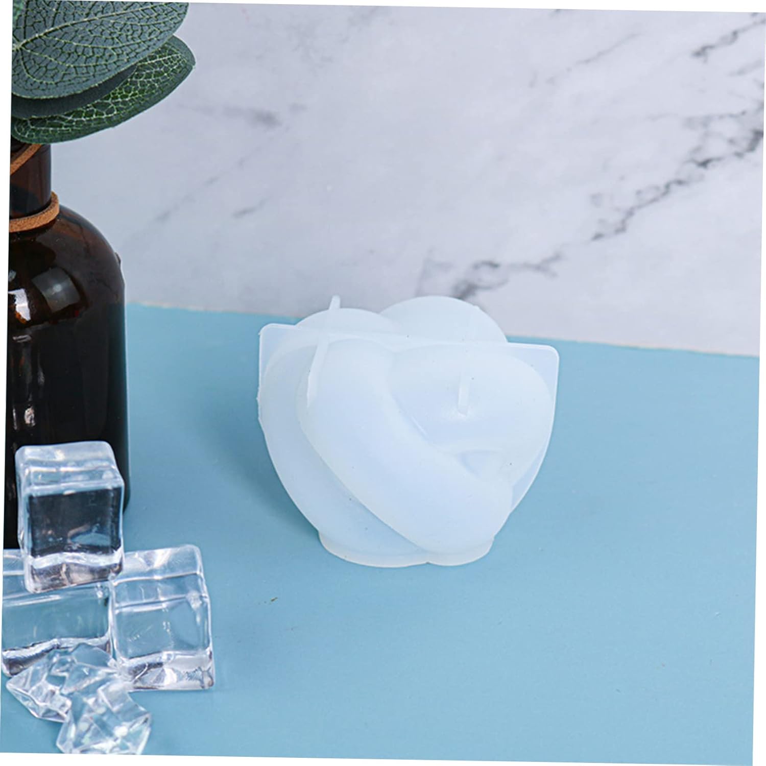 TEHAUX Moldes de silicona para velas de silicona, moldes de silicona para gelatinas, moldes de silicona para gelatinas, jabón hecho a mano, 2 uds